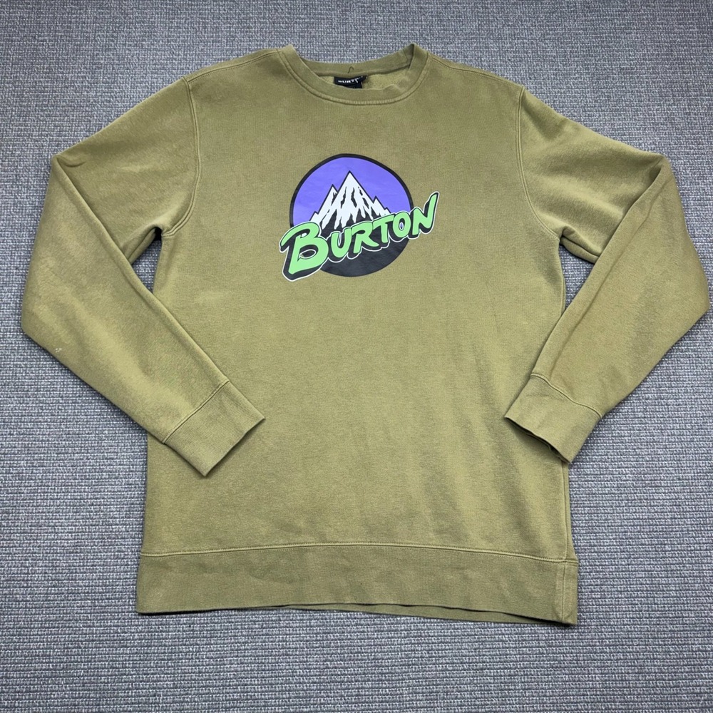 Burton Mens Mountain Graphic Crewneck Sweatshirt Olive Green Large